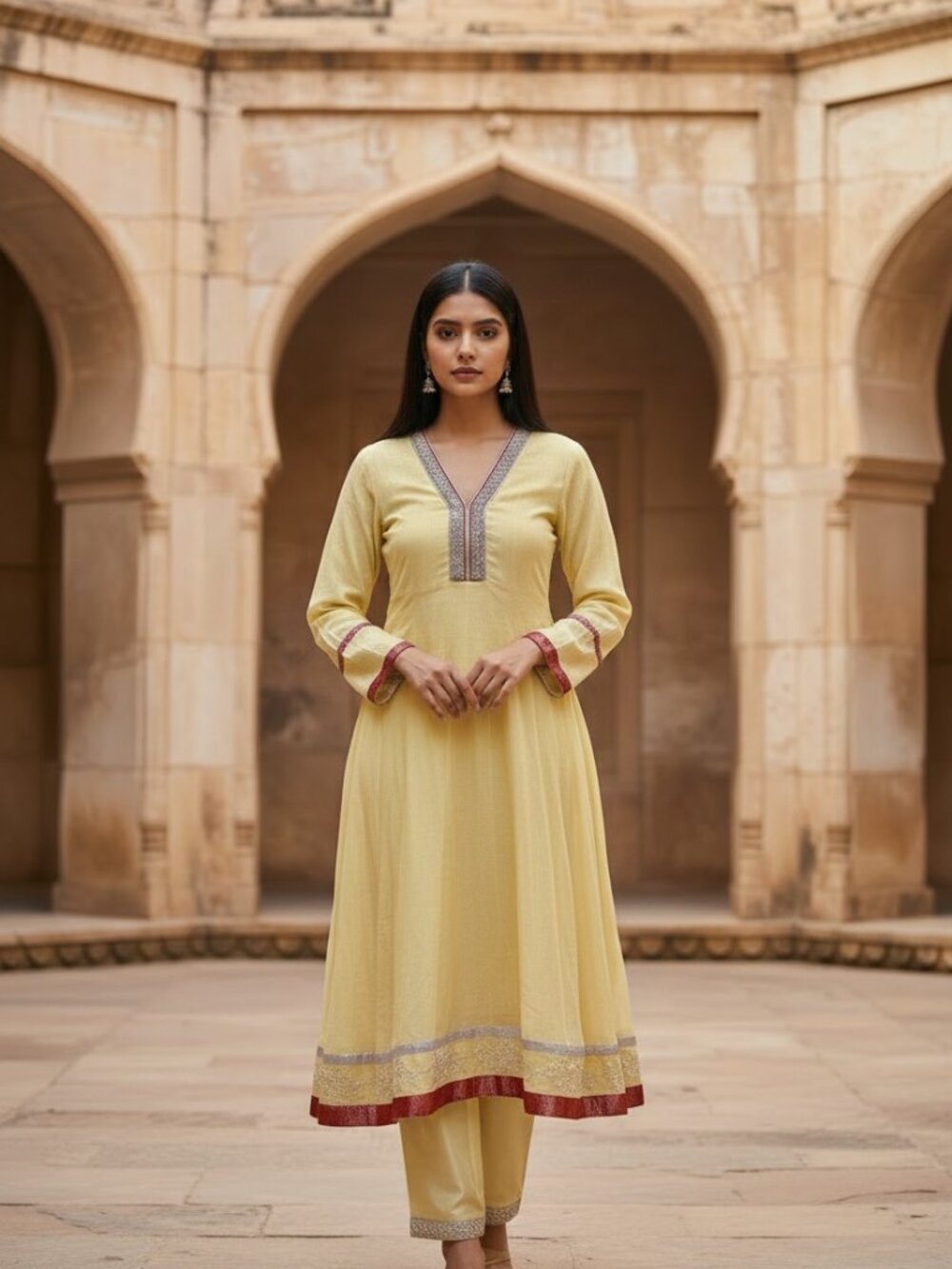 Yellow Lined Size 34 Ethnic Salwar Hippie Boho Kameez Embellished 2 Piece Dressy